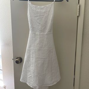 SHEIN open back white skater dress